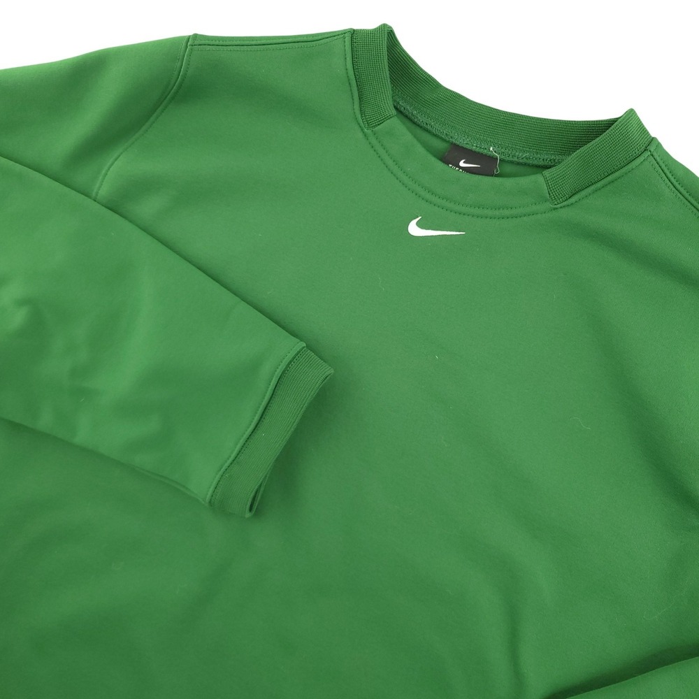 Nike Therma-FIT Pullover Mens XL Green Crew Neck Long Sleeve Fleece Top Athletic
